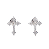 TQE0235 silver plated 18K gold Moissanite cross hip hop earrings 0.36ct 2