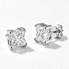 TQE0588 silver plated 18K gold personalized flower Moissanite hip-hop earrings 0.8ct * 2 2