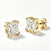 TQE0588 silver plated 18K gold personalized flower Moissanite hip-hop earrings 0.8ct * 2 1