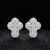 TQE0236 silver plated 18K gold full set Moissanite cross style hip-hop earrings 1.17ct 4