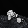 TQE0236 silver plated 18K gold full set Moissanite cross style hip-hop earrings 1.17ct 5