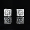 TQE0237 silver plated 18K gold full set Moissanite square hip-hop earrings 0.52ct 2