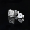 TQE0237 silver plated 18K gold full set Moissanite square hip-hop earrings 0.52ct 5