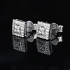 TQE0237 silver plated 18K gold full set Moissanite square hip-hop earrings 0.52ct 4