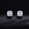 TQE0250 silver plated 18K gold full set Moissanite square hip-hop earrings 1.8ct 6