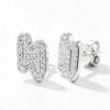 TQE0297 silver plated 18K gold full set Moissanite lightning hip-hop earrings 0.32ct 2