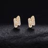 TQE0297 silver plated 18K gold full set Moissanite lightning hip-hop earrings 0.32ct 5