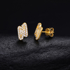 TQE0297 silver plated 18K gold full set Moissanite lightning hip-hop earrings 0.32ct 3