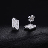 TQE0297 silver plated 18K gold full set Moissanite lightning hip-hop earrings 0.32ct 4