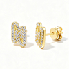 TQE0297 silver plated 18K gold full set Moissanite lightning hip-hop earrings 0.32ct 1