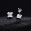 TQE0298 silver plated 18K gold full set Moissanite grid hip-hop earrings 0.65ct 4