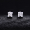 TQE0298 silver plated 18K gold full set Moissanite grid hip-hop earrings 0.65ct 5
