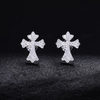 TQE0502 silver plated 18K gold full set Moissanite cross style hip-hop earrings 0.44ct 5