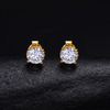TQE0540 silver plated 18K gold Moissanite side inlaid stone earrings main stone 0.8ct * 2 5