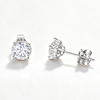 TQE0540 silver plated 18K gold Moissanite side inlaid stone earrings main stone 0.8ct * 2 1