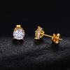 TQE0540 silver plated 18K gold Moissanite side inlaid stone earrings main stone 0.8ct * 2 4