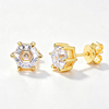 TQE0545 Silver Plated 18K Gold Hexagonal Moissanite Hip Hop Earnail Main Stone 6.6mm 1
