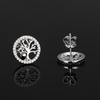 TQE0578 silver plated 18K gold Moissanite Tree of Life earrings 0.15ct 4
