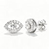TQE0580 Silver Plated 18K Gold Round CutMoissanite Devil's Eye Hip Hop Earrings 1.07ct 1