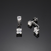 TQE0589 Silver Plated 18K Gold Personalized Moissanite Double Earrings 2.5ct 4