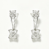 TQE0589 Silver Plated 18K Gold Personalized Moissanite Double Earrings 2.5ct 1