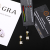 TQE0589 Silver Plated 18K Gold Personalized Moissanite Double Earrings 2.5ct 5