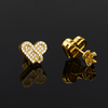 TQE0594 silver plated 18K gold Moissanite heart-shaped hip-hop earrings 0.4ct 3