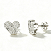 TQE0594 silver plated 18K gold Moissanite heart-shaped hip-hop earrings 0.4ct 1