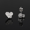 TQE0594 silver plated 18K gold Moissanite heart-shaped hip-hop earrings 0.4ct 4