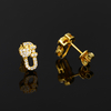 TQE0595 silver plated 18K gold Moissanite paper clip with heart-shaped earrings 0.25ct 4