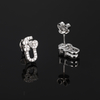 TQE0595 silver plated 18K gold Moissanite paper clip with heart-shaped earrings 0.25ct 3