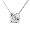 KP25199/98款S925银镀18K白金圆形培育钻牛头款项链0.5ct/1.0ct 1