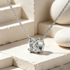 KP25199/98款S925银镀18K白金圆形培育钻牛头款项链0.5ct/1.0ct 3