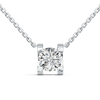 KP25199/98款S925银镀18K白金圆形培育钻牛头款项链0.5ct/1.0ct 2