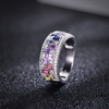 R3-0895款S925银镀18K白金长方培育彩宝彩虹莫桑钻戒指0.4ct 4