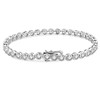 MB0036 S925 Silver Plated 18White Gold Round CutMoissaniteBezel Setting Bracelet 2.7ct 1