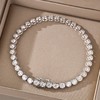 MB0036 S925 Silver Plated 18White Gold Round CutMoissaniteBezel Setting Bracelet 2.7ct 3