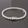 MB0036 S925 Silver Plated 18White Gold Round CutMoissaniteBezel Setting Bracelet 2.7ct 2