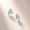 SE0528607款S925银镀18K金直方莫桑钻双层弧形耳钉1.0ct 4