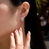 SE0528607款S925银镀18K金直方莫桑钻双层弧形耳钉1.0ct 5