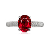 R2187款S925银镀18K白金蛋形培育彩宝订婚戒指2.6ct 12