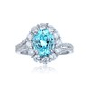R2189款S925银镀18K白金蛋形培育彩宝双臂豪华订婚戒指2.72ct 13