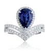 R185337款S925银镀18K白金梨形培育彩宝皇冠订婚戒指2.7ct 11