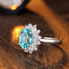 R268款S925银镀18K白金蛋形培育彩宝结婚戒指2.6ct 8