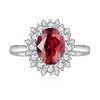 R268款S925银镀18K白金蛋形培育彩宝结婚戒指2.6ct 14