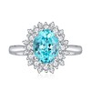 R268款S925银镀18K白金蛋形培育彩宝结婚戒指2.6ct 31