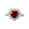 R1526款S925银镀18K白金心形培育彩宝订婚戒指2.65ct 10