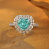 R1526款S925银镀18K白金心形培育彩宝订婚戒指2.65ct 8