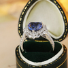R1526款S925银镀18K白金心形培育彩宝订婚戒指2.65ct 5