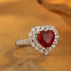 R1526款S925银镀18K白金心形培育彩宝订婚戒指2.65ct 3